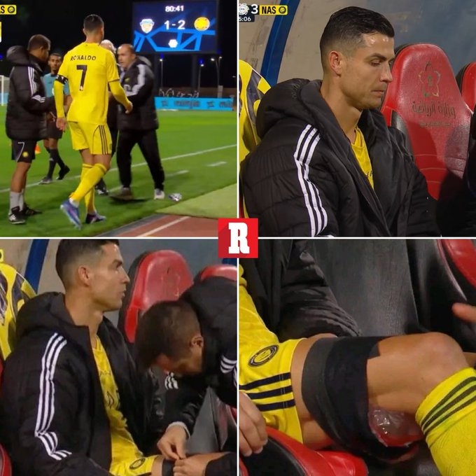 开云-希望问题不大!C罗在比赛中因身体不适被换下,在替补席接受冰敷